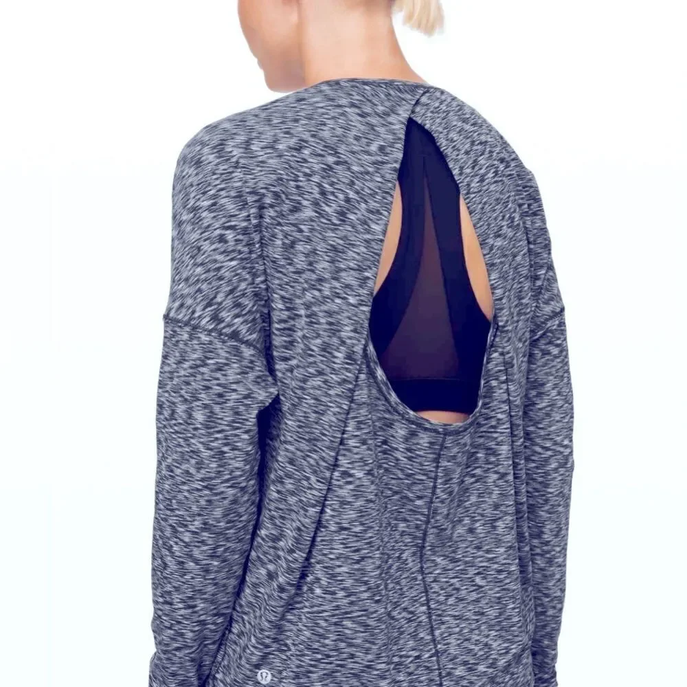 Lululemon Get Set Long Sleeve Spaced Out Space Dye Black White Size 4